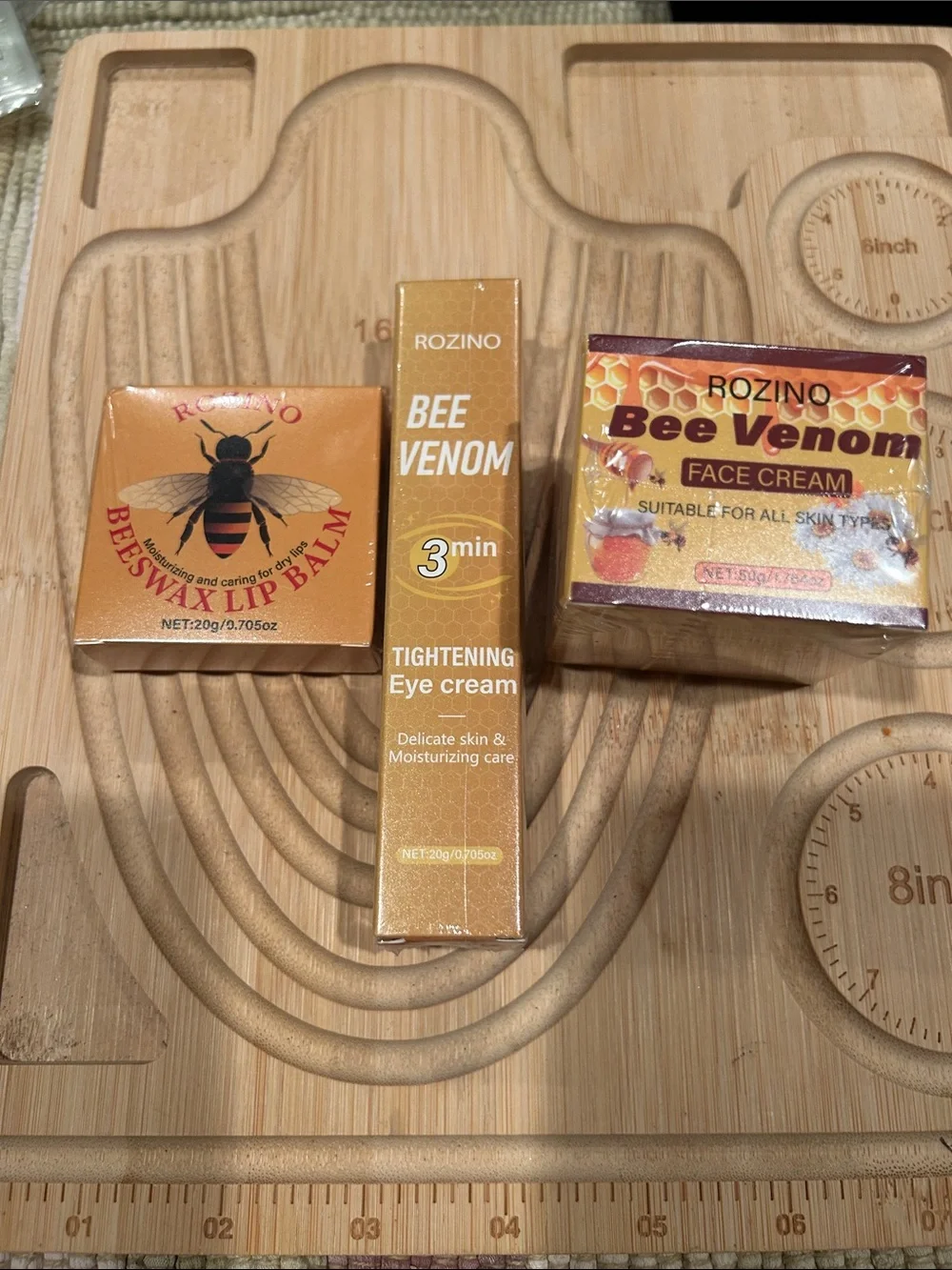 Bee Venom Tightening Eye Cream, face cream and lip balm- Gold